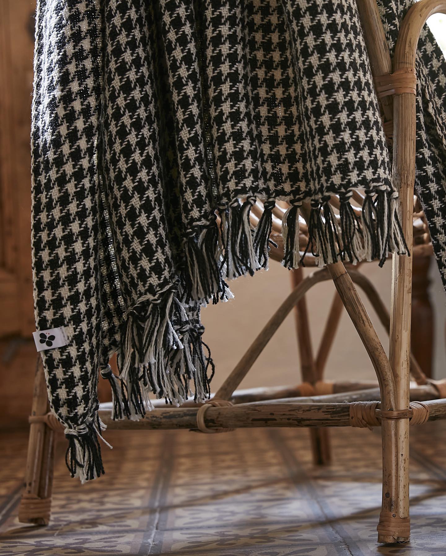 Plaid à franges 180x200