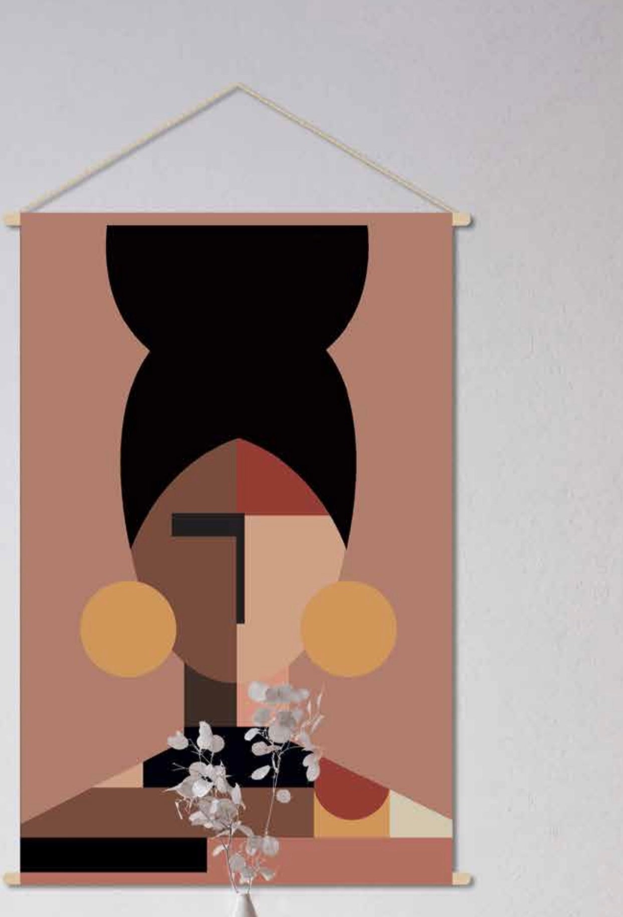 Toile murale [ femme boucles ]